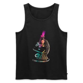 Microscope biology science medicine research - Men's Premium Organic Tank Top - black - Front - AI Model Male 178 light (178cm)