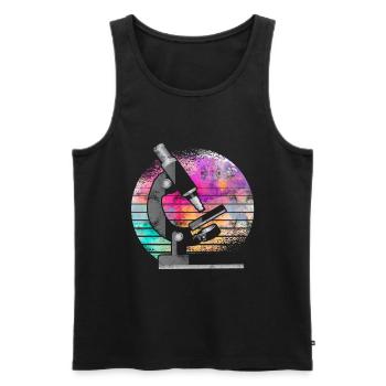 Microscope biology science medicine research - Men's Premium Organic Tank Top - black - Front - AI Model Male 178 light (178cm)