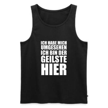 Lustig - Männer Premium Bio Tank Top - Schwarz - Vorne - Michal (187cm)