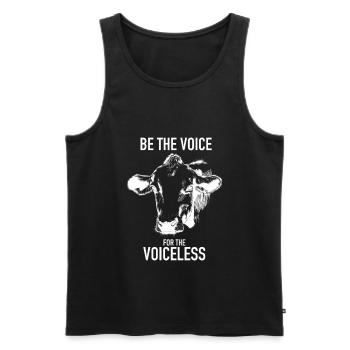 Vegan - Männer Premium Bio Tank Top - Schwarz - Vorne - Michal (187cm)