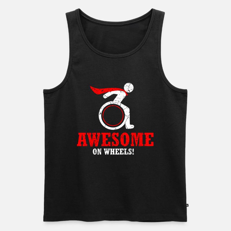 Rollstuhl Rollstuhlfahrer Behinderung Geschenk - Männer Premium Bio Tank Top - Schwarz