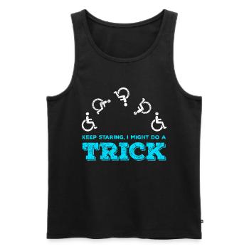 Rollstuhl Rollstuhlfahrer Behinderung Geschenk - Männer Premium Bio Tank Top - Schwarz - Vorne - Michal (187cm)