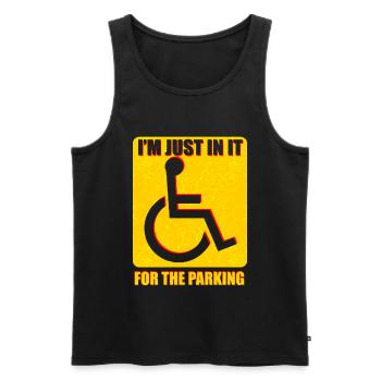 Cadeau pour personnes handicapées en fauteuil roulant - Débardeur bio Premium Homme - noir - Devant - Michal (187cm)