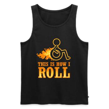 Rollstuhl Rollstuhlfahrer Behinderung Geschenk - Männer Premium Bio Tank Top - Schwarz - Vorne - Michal (187cm)