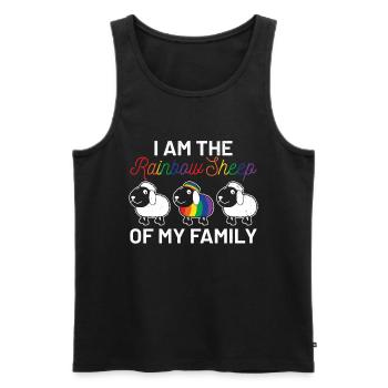 Chiffres LGBTQIA de signe d'égalité de moutons arc-en-ciel - Débardeur bio Premium Homme - noir - Devant - Michal (187cm)