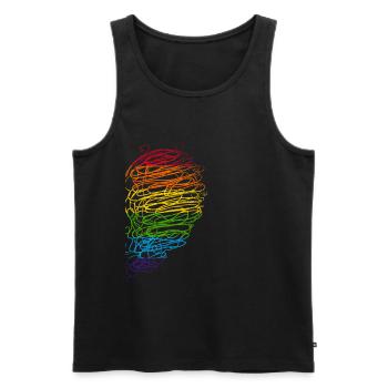 Pride Couple Parade LGBT Love Homo Gay Bi Lesbian - Men's Premium Organic Tank Top - black - Front - AI Model Male 178 light (178cm)