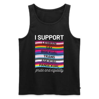 Pride And Equality Support LGBT Love Bi Cloths - Männer Premium Bio Tank Top - Schwarz - Vorne - Michal (187cm)