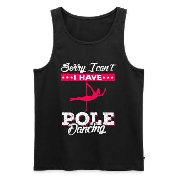 Pole dance dancer dancing pole fitness workout - Débardeur bio Premium Homme - noir - Devant - AI Model Male 178 light (178cm)