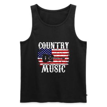 Country music western rodeo usa - Men's Premium Organic Tank Top - black - Front - Michal (187cm)