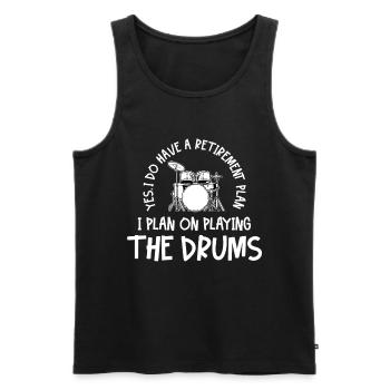 drummer - Men's Premium Organic Tank Top - black - Front - Michal (187cm)