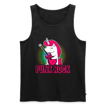 Punk Musik Einhorn Girl Punker Rock Anarchie - Männer Premium Bio Tank Top - Schwarz - Vorne - Michal (187cm)