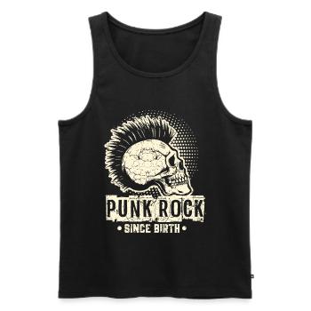 Punk Musik Retro Punker Rock Totenkopf Geschenk 1 - Männer Premium Bio Tank Top - Schwarz - Vorne - Michal (187cm)