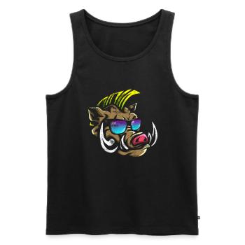 Wild boar hunting forester wild boar hunting trophy wild - Men's Premium Organic Tank Top - black - Front - Michal (187cm)