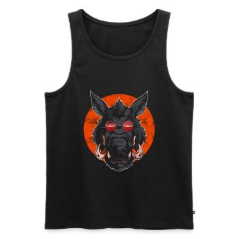 Wild boar hunting forester wild boar hunting trophy wild - Men's Premium Organic Tank Top - black - Front - Michal (187cm)