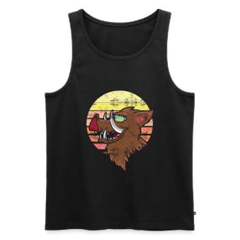 Wild boar hunting forester wild boar hunting trophy wild - Men's Premium Organic Tank Top - black - Front - Michal (187cm)