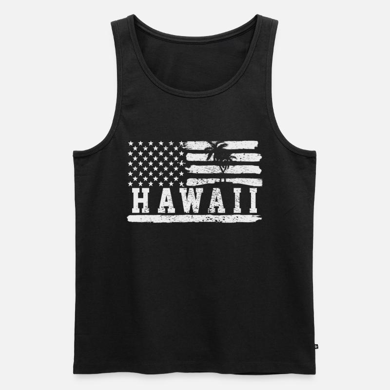 Hawaii - Männer Premium Bio Tank Top - Schwarz