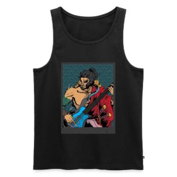 guitar player - Men's Premium Organic Tank Top - black - Front - Michal (187cm)