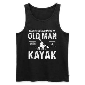 kayak - Men's Premium Organic Tank Top - black - Front - Michal (187cm)