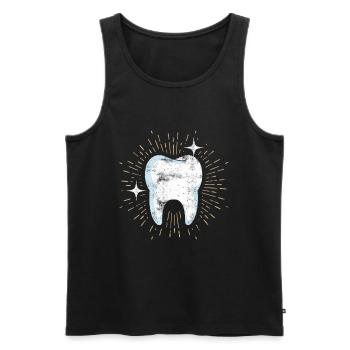 Zahn Zahnarzt Dental Hygiene Dentisten Halloween - Männer Premium Bio Tank Top - Schwarz - Vorne - Michal (187cm)