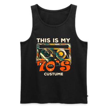 70s 1970s 70 Years Seventies Music Disco Costume - Men's Premium Organic Tank Top - black - Front - Michal (187cm)