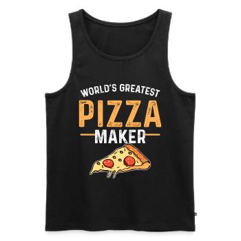 Pizza frozen pizza baker pizzeria - Men's Premium Organic Tank Top - black - Front - AI Model Male 178 light (178cm)