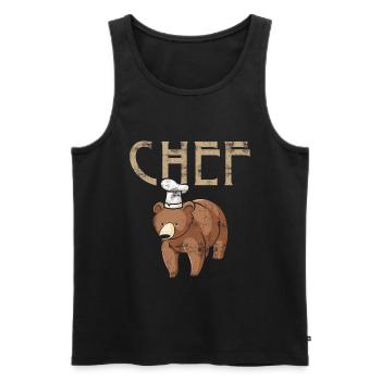 L’ours chef cuisine cuisine cadeau - Débardeur bio Premium Homme - noir - Devant - Michal (187cm)