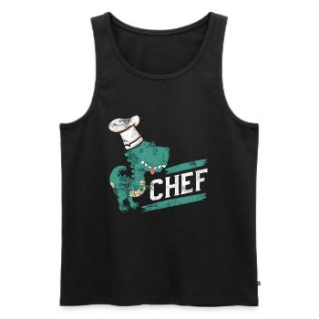 Dino chef cuisine cuisine cadeau - Débardeur bio Premium Homme - noir - Devant - Michal (187cm)