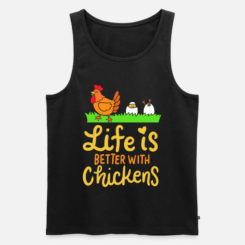 Hühnchen Hühnerhof Eier Bio - Männer Premium Bio Tank Top - Schwarz