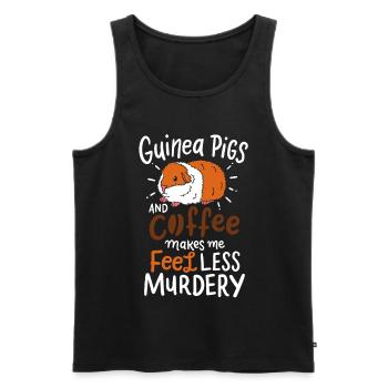 Meerschweinchen - Männer Premium Bio Tank Top - Schwarz - Vorne - Michal (187cm)