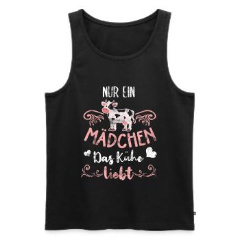 Süsse Kuh Nur ein Mädchen das Kühe liebt Bauer - Männer Premium Bio Tank Top - Schwarz - Vorne - Michal (187cm)