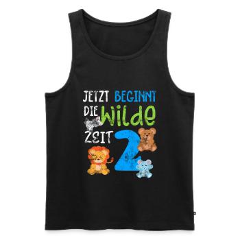Kindergeburtstag 2 Jahre Safari Geburtstag 2 - Männer Premium Bio Tank Top - Schwarz - Vorne - Michal (187cm)