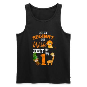 Kindergeburtstag 1 Jahre Safari 1 Geburtstag 1 - Männer Premium Bio Tank Top - Schwarz - Vorne - Michal (187cm)