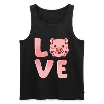 Pig Pig Pig - Débardeur bio Premium Homme - noir - Devant - Michal (187cm)