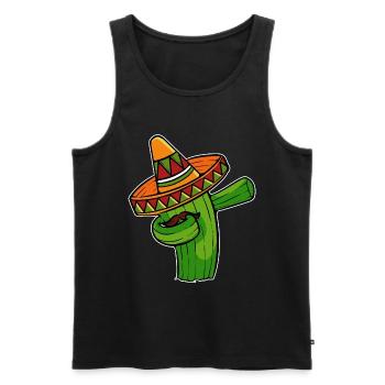 Cactus tamponnant maxico - Débardeur bio Premium Homme - noir - Devant - Michal (187cm)