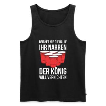Bierpong - Männer Premium Bio Tank Top - Schwarz - Vorne - AI Model Male 178 light (178cm)