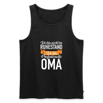 Professionelle Rentner Oma - Männer Premium Bio Tank Top - Schwarz - Vorne - Michal (187cm)