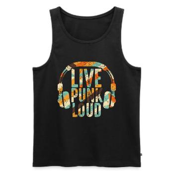Punk rock punk punker music retro punks - Men's Premium Organic Tank Top - black - Front - AI Model Male 178 light (178cm)