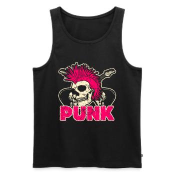 Punk rock punk punker music retro punks - Men's Premium Organic Tank Top - black - Front - AI Model Male 178 light (178cm)
