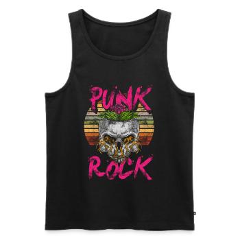 Punk crâne punk rock punks punk rocker - Débardeur bio Premium Homme - noir - Devant - AI Model Male 178 light (178cm)