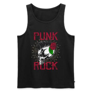 Punk crâne punk rock punks punk rocker - Débardeur bio Premium Homme - noir - Devant - AI Model Male 178 light (178cm)