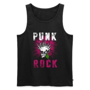 Punk crâne punk rock punks punk rocker - Débardeur bio Premium Homme - noir - Devant - AI Model Male 178 light (178cm)