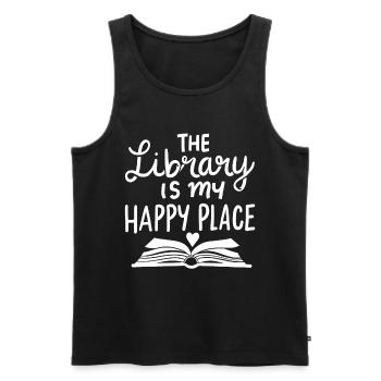 library - Men's Premium Organic Tank Top - black - Front - AI Model Male 178 light (178cm)