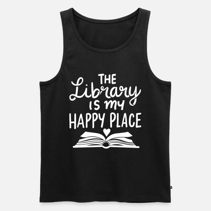 Bücherei - Männer Premium Bio Tank Top - Schwarz