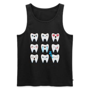 Dentiste, cabinet dentaire, dents - Débardeur bio Premium Homme - noir - Devant - AI Model Male 178 light (178cm)