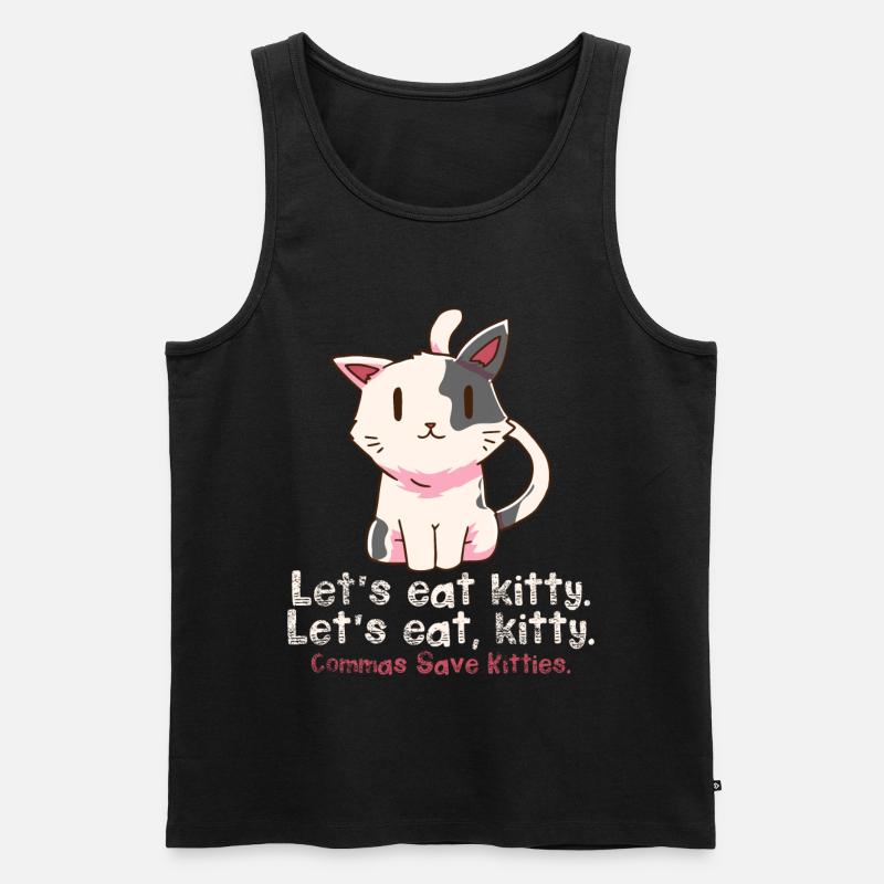 Grammatik Englisch Lehrer Katzen - Männer Premium Bio Tank Top - Schwarz