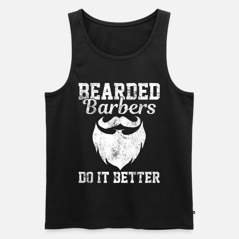 Bart Barber Friseur - Männer Premium Bio Tank Top - Schwarz