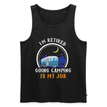 Tentes de camping caravanes camping-car - Débardeur bio Premium Homme - noir - Devant - AI Model Male 178 light (178cm)