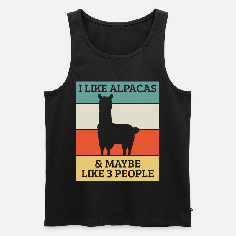 Alpaca - Männer Premium Bio Tank Top - Schwarz