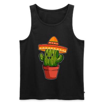 Désert de cactus du Mexique - Débardeur bio Premium Homme - noir - Devant - Michal (187cm)