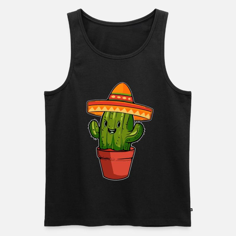 Mexico Kaktus Wüste - Männer Premium Bio Tank Top - Schwarz